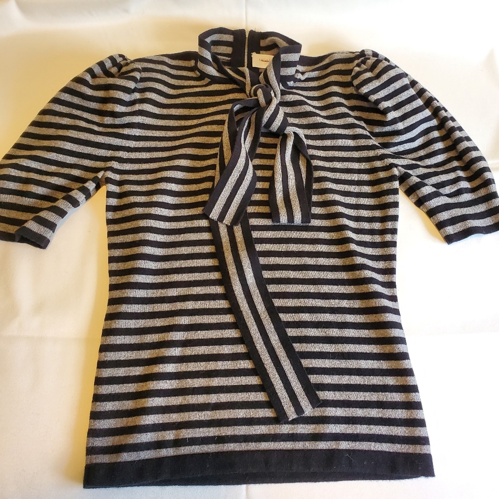 NWT$890 Michael Kors Striped Cashmere Blouse Top Sweater - Picture 6 of 15